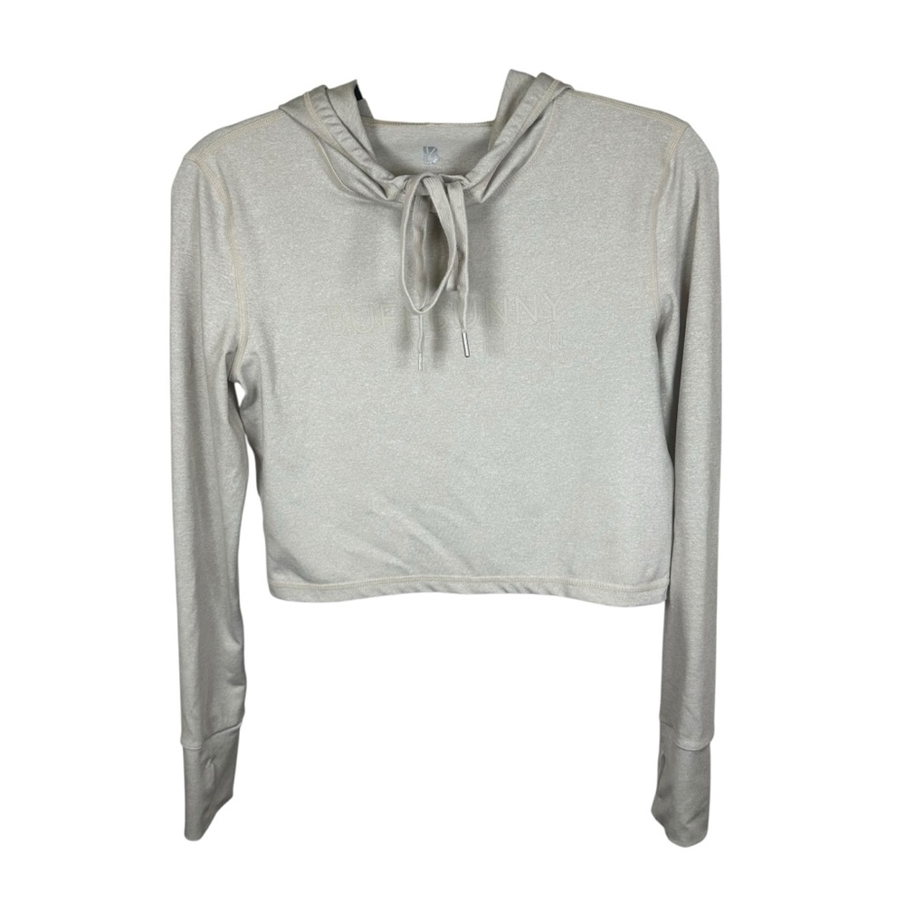Buffbunny Athleisure Cropped‎ Hoodie Stretch Activewear Gray Gym Ready M